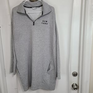 (1732) DKNY Men's Classic Long Sleeve Pullover Sweatshirt, Size: XL  Color: Grey